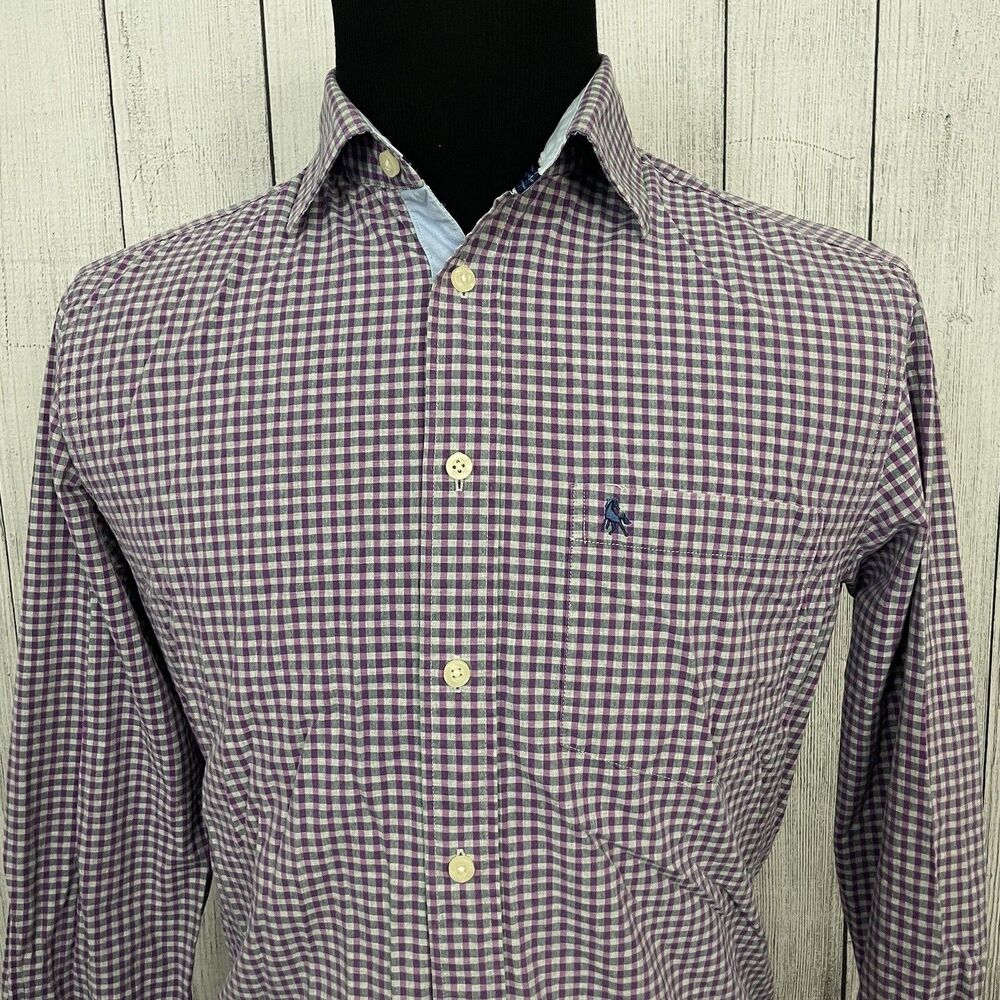 Z3 Men's Medium Purple Check Relaxed Luxury Two Ply Long Sleeve Button-Up Shirt